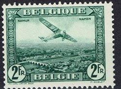 BELGIQUE - 1930 POSTE AERIENNE : Avion survolant Bruxelles - 2F
