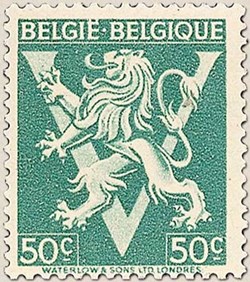 BELGIE-BELGIQUE - LION HERALDIQUE - ORNEMENT V - 50c