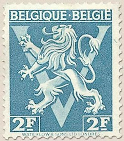 BELGIQUE-BELGIE - LION HERALDIQUE - ORNEMENT V - 2Fr
