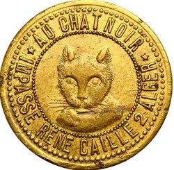 Jeton de maison close - Au Chat Noir à Alger
