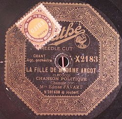 78T - Edmée Favart - La Fille de Madame Angot - Shellac, 10'', 78 RPM