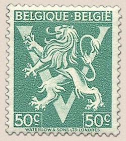 BELGIQUE-BELGIE - LION HERALDIQUE - ORNEMENT V - 50c