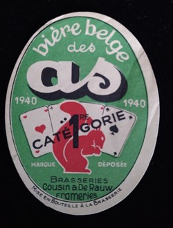 Etiquette de Brasserie Cousin * De Rauw Frameries
