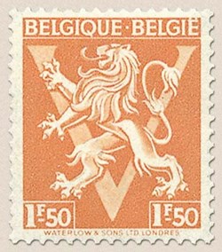 BELGIQUE-BELGIE - LION HERALDIQUE - ORNEMENT V - 1Fr50