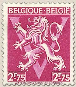 BELGIQUE-BELGIE - LION HERALDIQUE - ORNEMENT V - 2Fr75