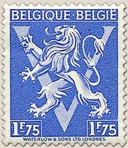 BELGIQUE-BELGIE - LION HERALDIQUE - ORNEMENT V - 1Fr75