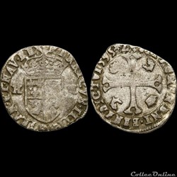 HENRI IV LE GRAND Douzain du Dauphiné aux deux H, 2e type 1595 Grenoble