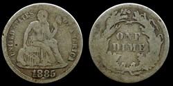Liberty seated dime - 1885