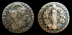 Constitution - 2 sols au faisceau 1793 AA