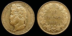 Louis-Philippe I° (1830-1848) - 20 francs or 1848 A