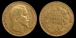 2° republique - 20 francs or 1852 A