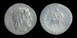 Mn. Fonteius C. F. , Denarius