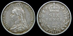 Victoria (1837-1901) - six pence