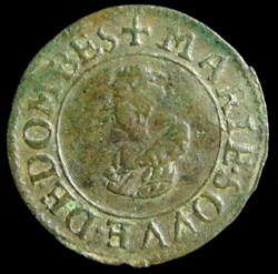Marie de Montpensier (1608-1627), Denier Tournois type 5 - 1624