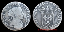 Anne Marie Louise d'Orleans (1650-1693), Douzieme d'ecu - 1665