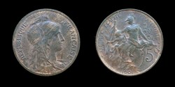 3° république (1870-1940) - 5 centimes 1901