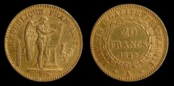 2° republique - 20 francs or 1849 A