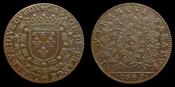 1645 - Gaston d'Orleans (1627-1650), Jeton, cuivre