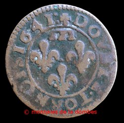 Gaston d'Orleans (1627-1650), Double Tournois type 14 - 1641/0
