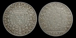 1645 - Gaston d'Orleans (1627-1650), Jeton, argent