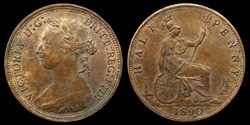 Victoria (1837-1901) - half penny