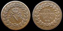 Napoleon I° Empereur - Décime 1814BB