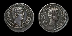 Marcus Antonius and Octavian, Denarius