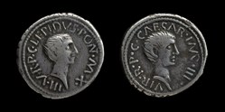 Lepidus and Octavian, Denarius
