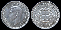 George VI (1936-1952) - three pence