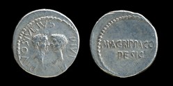 Octavian, Divus Julius Caesar and Agrippa, Denarius