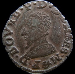 François II de Montpensier (1582-1592), Double tournois type 3, cuivre - 1590