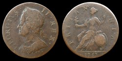George II (1727 - 1760) - half penny