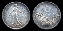 5° republique (1958- ) - 5 francs 1960