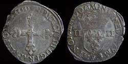 Henri III (1574-1589) - Quart d'ecu 1583 F