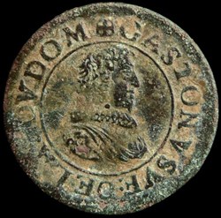 Gaston d'Orleans (1627-1650), Double Tournois type 8 - 1635 R