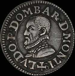 Louis II de Montpensier (1560-1582), Denier Tournois type 1, argent- 1576