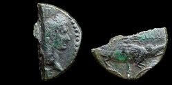 Augustus & Agrippa, Nemausus (Nîmes) halved dupondius - type III
