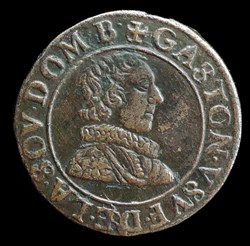 Gaston d'Orleans (1627-1650), Double Tournois type 6 - 1629