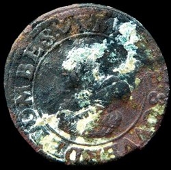 Marie de Montpensier (1608-1627), Double Tournois type 5, cuivre - 1628