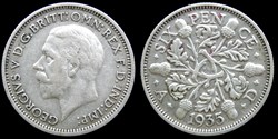 George V (1910-1936) - six pence