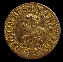 Marie de Montpensier (1608-1627), Double Tournois type 5 doré - 1620