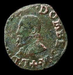 Louis II de Montpensier (1560-1582), Denier tournois type 2 - 1581