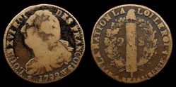 Constitution - 2 sols au faisceau 1792 W
