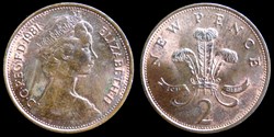 Elizabeth II (1952-2022) - two new pence
