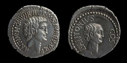 Marcus Antonius and Lucius Antonius, Denarius