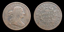 Draped bust half-cent - 1804