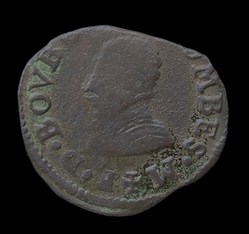 François II de Montpensier (1582-1592), Denier tournois type 3 - 1585