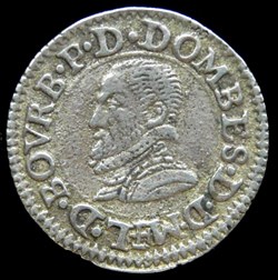 Louis II de Montpensier (1560-1582), Denier Tournois type 1, argent- 1577