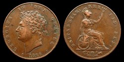 George IV (1820-1830) - half penny