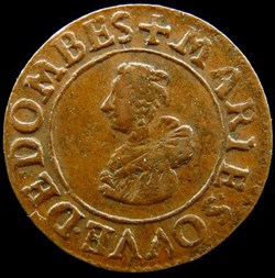 Marie de Montpensier (1608-1627), Denier Tournois type 5, cuivre - 1624